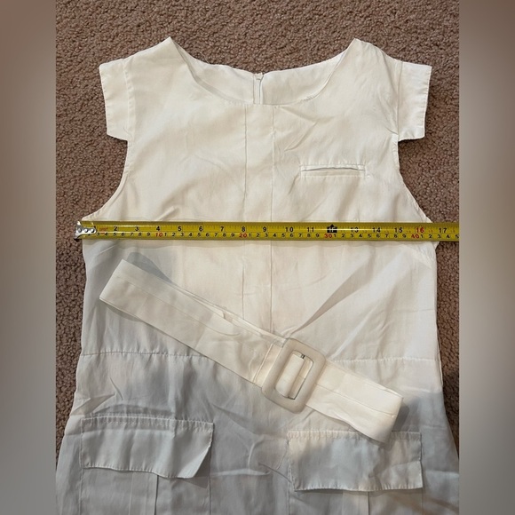 Unbranded White Drop Waist Belted Mini Dress - Picture 3 of 8